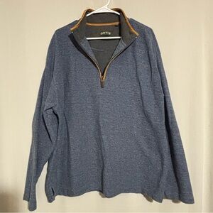 Orvis Men's Blue Sweater 1/4 Zip size XL